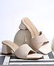 NZS Crossed Strap Detailed Block Heel Sandals - Cream