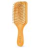 Gleva Detangler Wooden Hair Brush with Natural Bristles, Hair Comb Scalp Massager for Curly Thick Straight Hairs -Sqaure