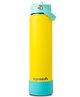 MyneeMoe Flow 750 ml Stainless Steel Sipper Water Bottle Water Bottle for Kids School & Travel (Yellow & Turquoise)