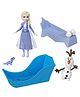 Disney Frozen Elsa Small Doll Set with Olaf & Bruni Figures, Accessories & Furniture Posable Mini Doll - Purple