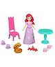 Disney Princess Ariel Small Doll Set Posable Doll with Sebastian Figure & Tea Party Accessories -Multicolor