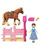 Disney Princess Belle & Philippe Small Doll & Horse Set with Stable Playset and Accessories Beauty and the Beast Inspired - Multicolor
