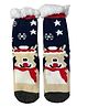 Butterthief Wool Knit Reindeer Designed Plush Detailed Socks - Navy Blue