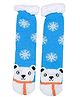 Butterthief Wool Knit Snowflakes & Bear Designed Plush Detailed Socks - Sky Blue