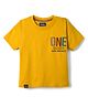 Noddy Half Sleeves One Text Patch Detailed Tee - Mustard