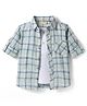 Rikidoos Cotton Woven Full Sleeves Checks Shirt With T-Shirt - Light Green