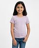 Charm n Cherish Cotton Knit Half Sleeves Solid Tee - Lavender