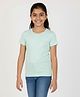 Charm n Cherish Cotton Knit Half Sleeves Solid Tee - Green