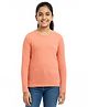Charm n Cherish Cotton Knit Full Sleeves Solid Tee - Coral