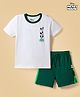 HoneyHap Disney Single Jersey Knit Half Sleeves T-Shirt & Shorts Set with Mickey Mouse Graphics - Multicolour