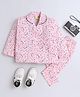The Magic Wand Cotton Woven Half Sleeves Checked & Birds Printed Coordinating Shirt & Pant Night Suit - Pink