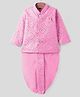 Ridokidz Cotton Woven Full Sleeves Kurta Dhoti Set with Sequin Detailing & Embroidery - Baby Pink