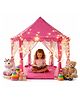 BabyGo Kids Prince Princess Castle Tent for Kids | Theme Play Tent | Mosquito Net Design Tent | Lighting Tent House | Pink Color