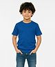 Charm n Cherish Cotton Knit Half Sleeves Solid Tee - Dark Blue