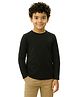 Charm n Cherish Cotton Knit Full Sleeves Solid Tee - Charcoal