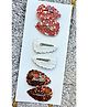 FOLLOW THE NEEDLE Set Of 3 Sequin Embellished Hair Clips - Red White
