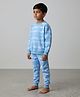 URBANRAC Cotton Knit Tie Dye Winter Sweatshirt & Jogger Set - Sky Blue