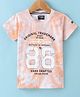 Noddy Half Sleeves 86 Number Printed Tee - Peach