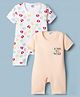 Ben Benny Interlock Knit Half Sleeves Rompers with Elephant Print Pack of 2 - Multicolor