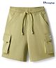 Honeyhap Premium 100% Cotton Knit Knee Length Solid Bermuda With Cargo Pockets & Bio Finish - Olive Green