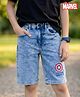 Pine Kids Marvel 100% Cotton Woven Denim Short With Avengers Graphics - Blue
