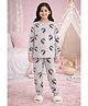 Unicorns Cotton Knit Full Sleeves Unicorn Printed Coordinating Tee & Pajama Night Suit - Grey