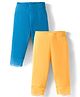 Honeyhap Premium Cotton Elastane Knit Three Forth Length Solid Leggings With Bio Finish Pack of 2 - Powder Blue & Pumeria