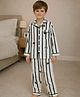 Little Surprise Box Cotton Blend Woven Full Sleeves Animals  Printed Coordinating Shirt & Pant Night Suit - Brown