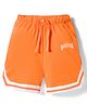Honeyhap Premium 100% Cotton Knit Knee Length Text Printed Shorts - Orange