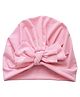 THE LITTLE LOOKERS Cotton Knit Knot Detailed Cap - Pink - Circumference 15 Cms
