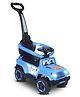 PLAYROOT Jimmy Plus Rider Musical Ride-On Car with LED Lights, Parental Push Handle & Safety Guard for Toddlers - Blue