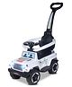 PLAYROOT Jimmy Plus Rider Musical Ride-On Car with LED Lights, Parental Push Handle & Safety Guard for Toddlers - White