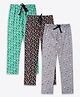 Ariel Cotton Knit Pack Of 2 Hearts & Panda Printed Pajamas - Green Grey &  Multi Colour