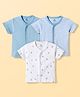 I Bears Interlock Knit Half Sleeves Birds & Stripes Printed Jhablas Pack Of 3 - Multicolour