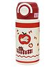 SCHOOLISH Double-lid 316 stainless steel student water bottle with double straw and insulated buckle for children and women PP+316 SUS Pack of 1 - Red