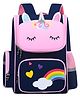 SCHOOLISH Height 16 Inch Cute Animal Cartoon Backpack with Zipper, Waterproof Polyester Spine Protection Design High Elastic Thickened Sponge Breathable Back Pad for Comfortable Pressure Relief Blue