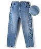 Mark & Mia Cotton Lycra Full Length Cut & Sew Denim Jeans with Tearing Ailing - Light Blue
