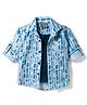 Dapper Dudes Woven Full Sleeves Tie & Dye Shirt with Attached T-Shirt - Blue