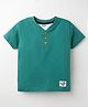 Simply Sinker Knit Half Sleeves Solid Colour T-Shirt - Teal Blue