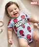 Babyhug Marvel Interlock Knit Half Sleeves Onesie with Spiderman Print - Aqua Blue