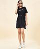 Coolsters by Pantaloons Knit Half Sleeves Evolution Text  Printed Dress - Black