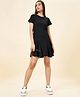 Coolsters by Pantaloons Knit Half Sleeves Textured Dress - Black