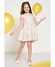 Pantaloons Junior Cotton Woven Cap Sleeves Floral Printed Dress - Off White