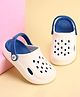 Pine Kids Back Strap Closure Solid Colour Clogs - White & Blue