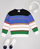Pantaloons Junior Knit Full Sleeves Striped Sweater - Multi Colour