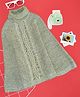 Pantaloons Junior Knit Full Sleeves Cable Knit Designed Poncho - Multi Colour