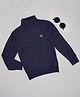 Pantaloons Junior Knit Full Sleeves Compass Patch Detailed Sweater - Navy Blue