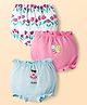 Doodle Poodle 100% Cotton Knit Floral & Butterfly Printed Bloomers Pack Of 3 - Pink White & Light Blue