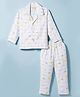 Rikidoos Cotton Woven Full Sleeve Co-ords Shirt & Pajama Night Suit with Rainbow Print - White