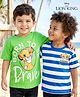 Babyhug Disney 100% Cotton Knit Half Sleeves Oversize T-Shirts With Lion King Graphic Pack of 2 - Multicolour